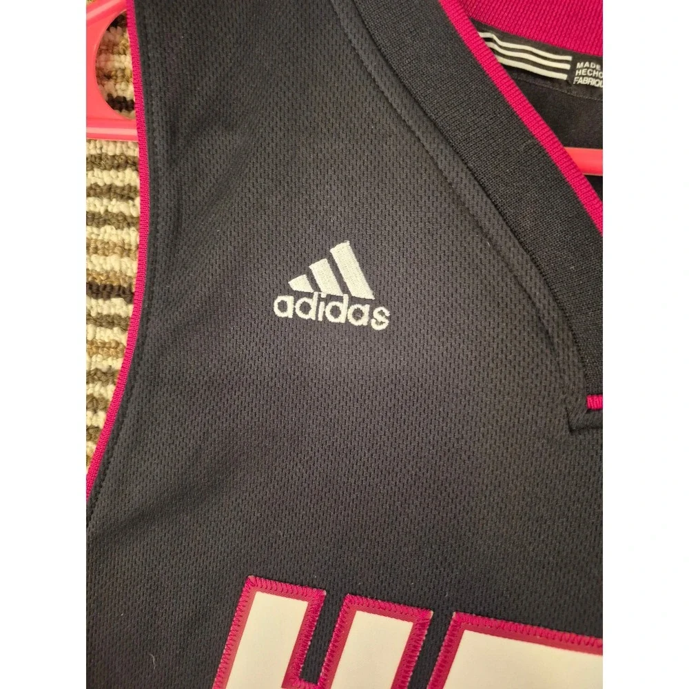 Adidas Miami Heat LeBron James #6 NBA Jersey Black Red Mens Large Length +2